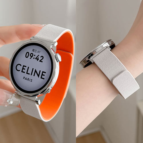 适用华为手表新款磁吸皮纹表带