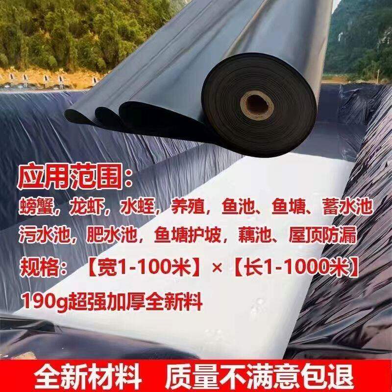 鱼塘防渗膜土工膜黑色薄膜鱼池专用加厚水池膜防水布