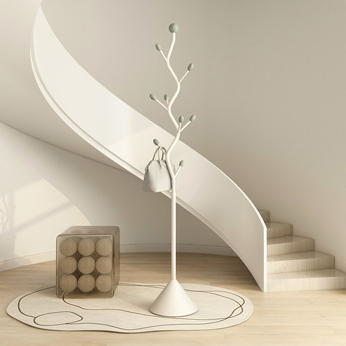 速立普创意奶油风小型落地挂衣架