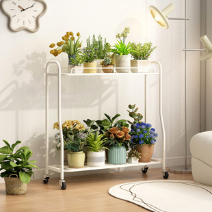 花架阳台置物架移动带轮绿箩摆放架多肉花架子客厅落地式盆栽层架