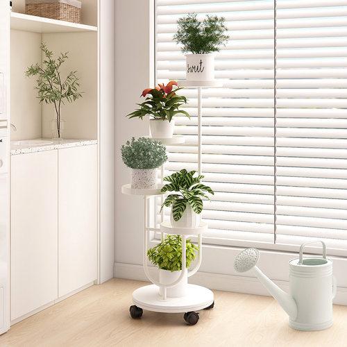 速立普可移动奶油风创意铁艺花架