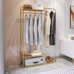 轻奢衣帽架客厅家用简易多功能衣服架子卧室高级感金属落地挂衣架