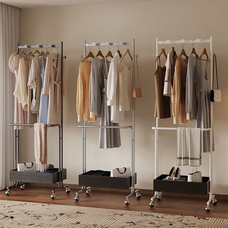 可移动多功能中古风高端衣帽架