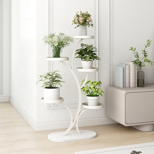 可移动高端奶油风铁艺高级感花架