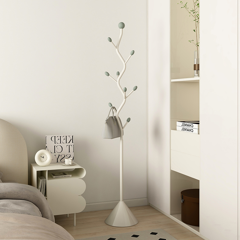 速立普奶油风创意落地卧室挂衣架