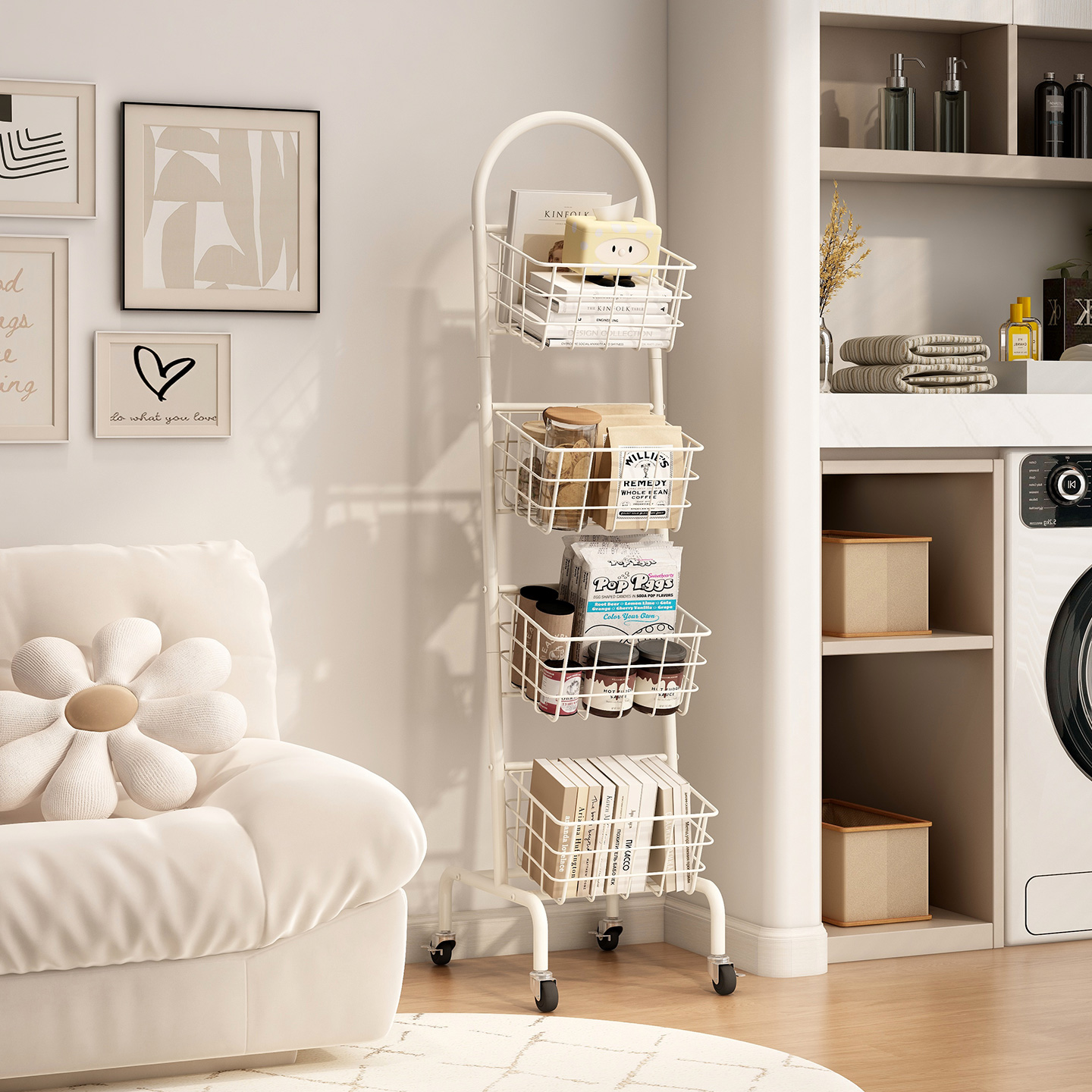 速立普家用客厅零食小推车置物架