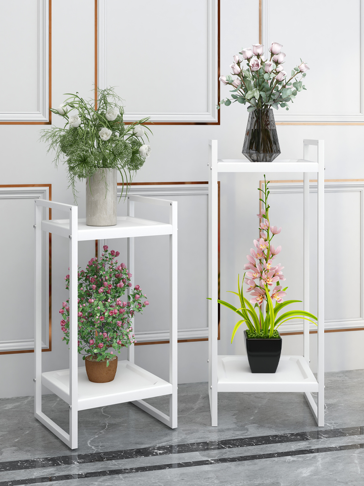 简约阳台花架置物架家用铁艺花盆托架客厅落地式收纳架多层花架子