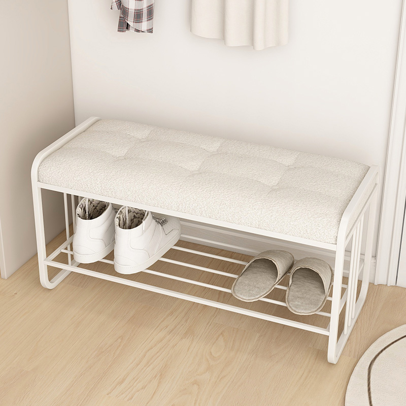 速立普奶油风家用门口收纳换鞋凳