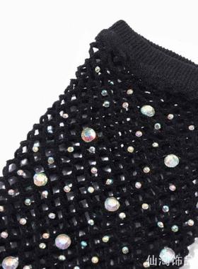 彩钻网格手套y2k袖套渔网儿童