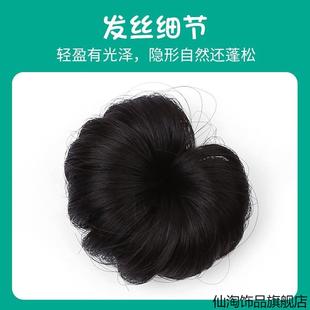 儿童发卡假发花苞花苞头头饰丸子头后脑勺发卡发花婴儿仿真盘发