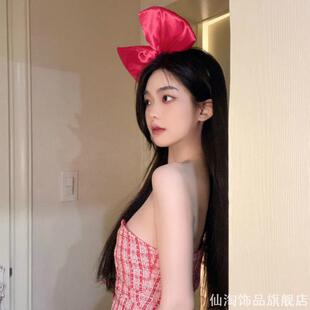 玫红色超大蝴蝶结头饰适用迪士尼发箍迪斯尼款游玩发款箍发饰头箍