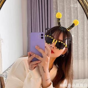 儿童节日表演动物触角头饰小蜜蜂蚂蚁头箍毛毛球瓢虫发箍卡通发卡