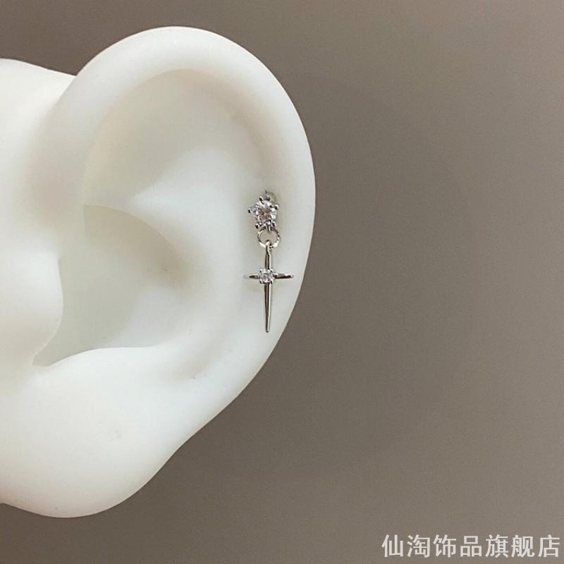 四芒星简约女耳饰小众设计耳环