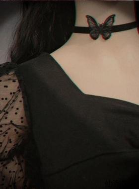 遮颈纹脖子配饰疤痕的饰品纯色脖子颈带锁骨链遮疤超仙颈链颈饰女