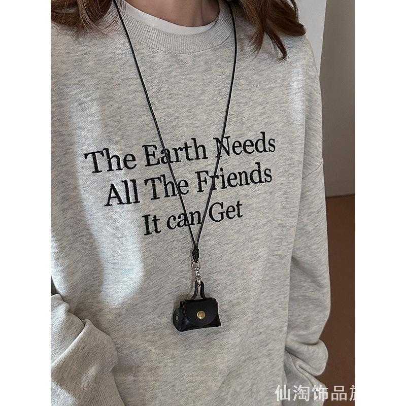 细腻软皮挂脖项链式小包复古肌理蓝牙耳机零钱随身小物收纳挂袋