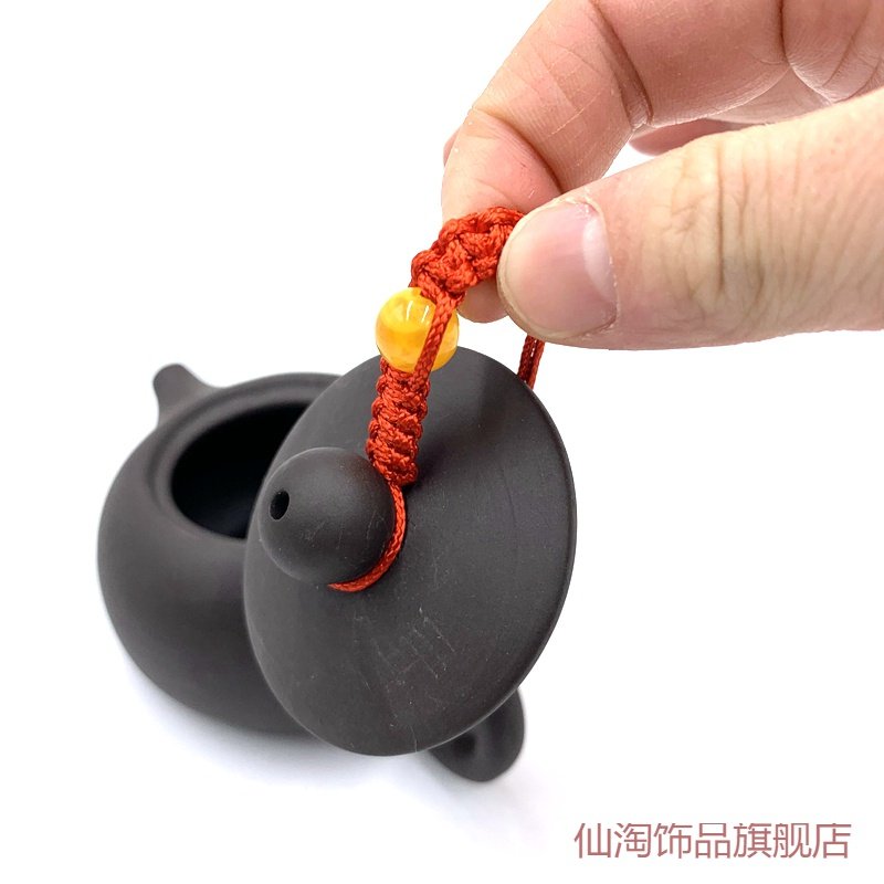 紫砂壶盖绳栓绳功夫茶壶固定绳挂绳杯盖防滑红绳子线绳零配件红线_虎窝淘