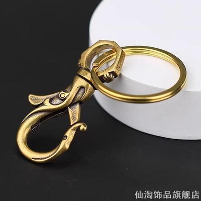 复古创意手工铜花纹钥匙扣汽车