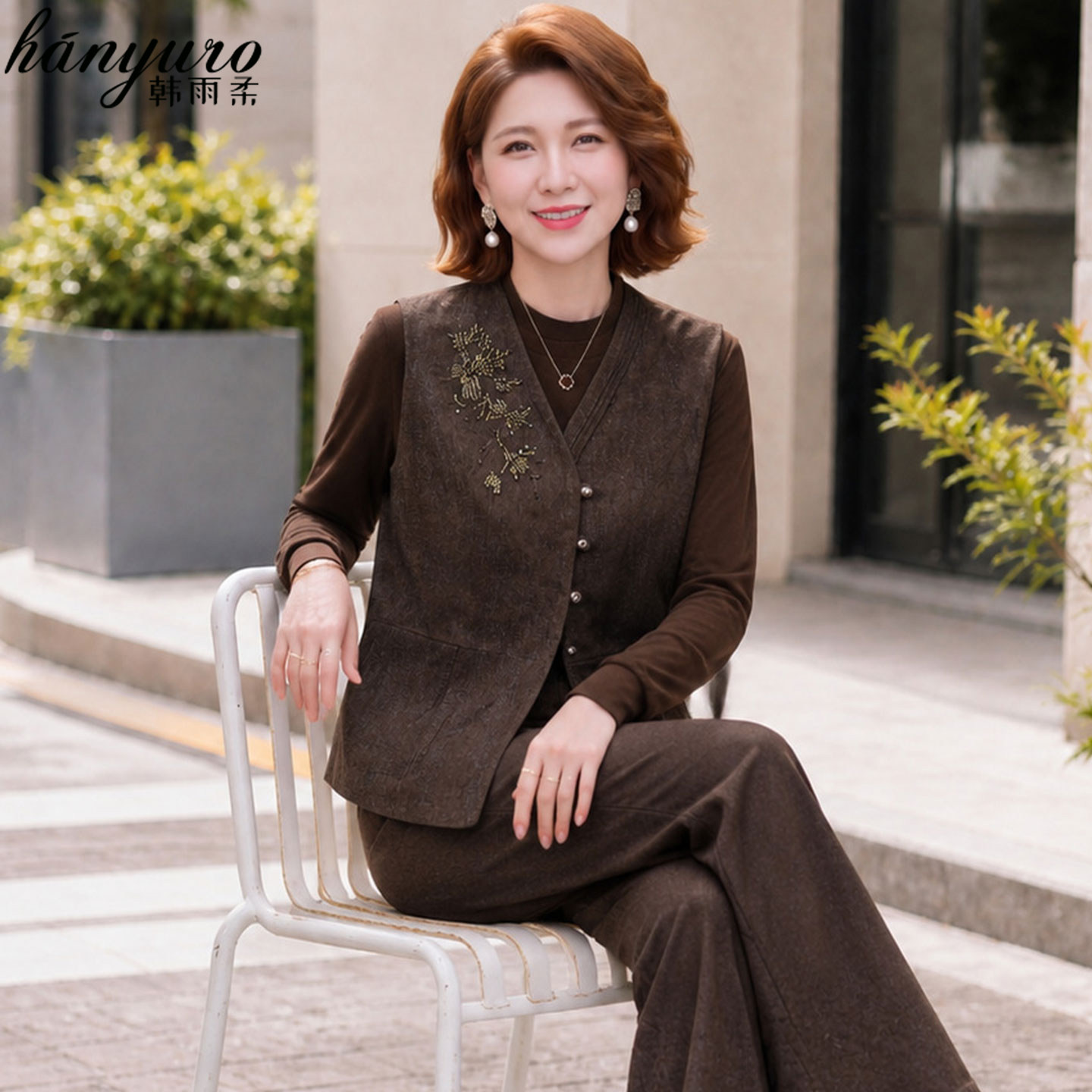 大气端庄妈妈衣服秋装套