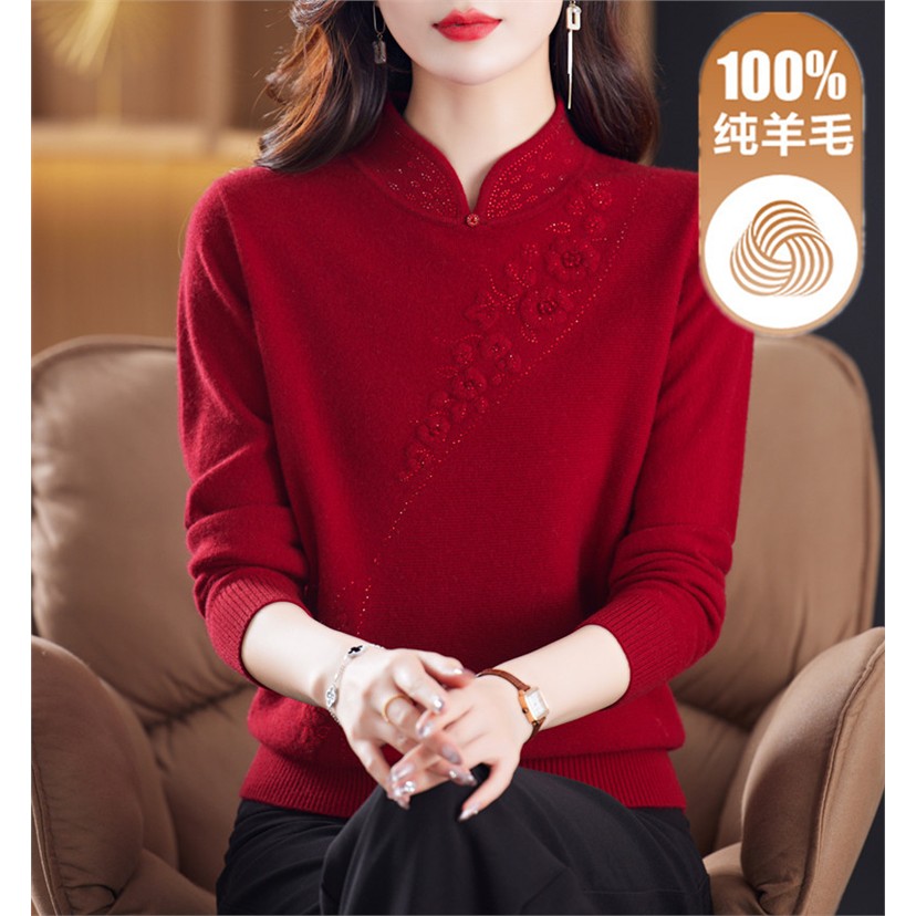 新款妈妈结婚礼服纯羊毛图片