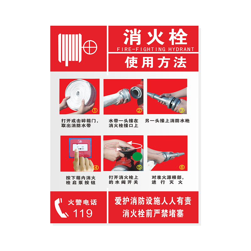 消防栓安全操作使用灭火器放置点