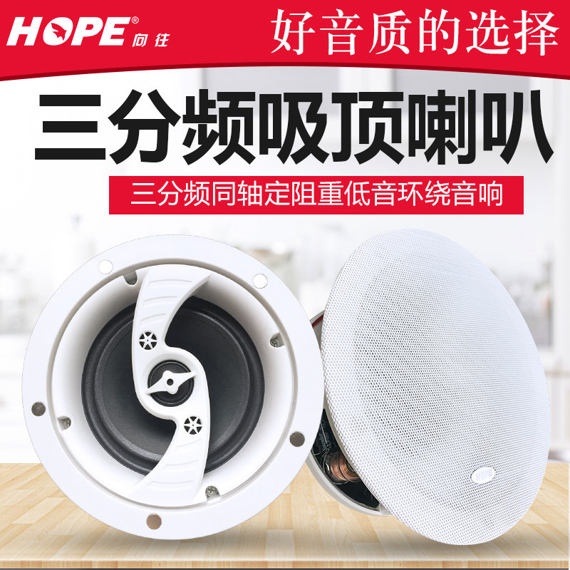 HOPE/向往750吸顶喇叭三分频天花吊顶音响家用高档重低音定阻环绕
