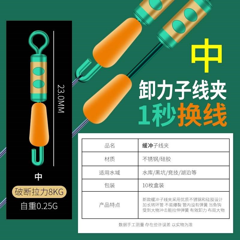 邓刚推荐快速子线夹连接器硅胶路亚泄力开口八字环强拉力钓