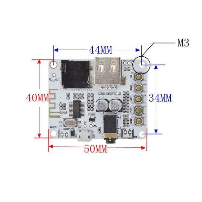 功放蓝牙板 音频 带USB TF卡 音频解码播放 前级输出 驻极体话筒