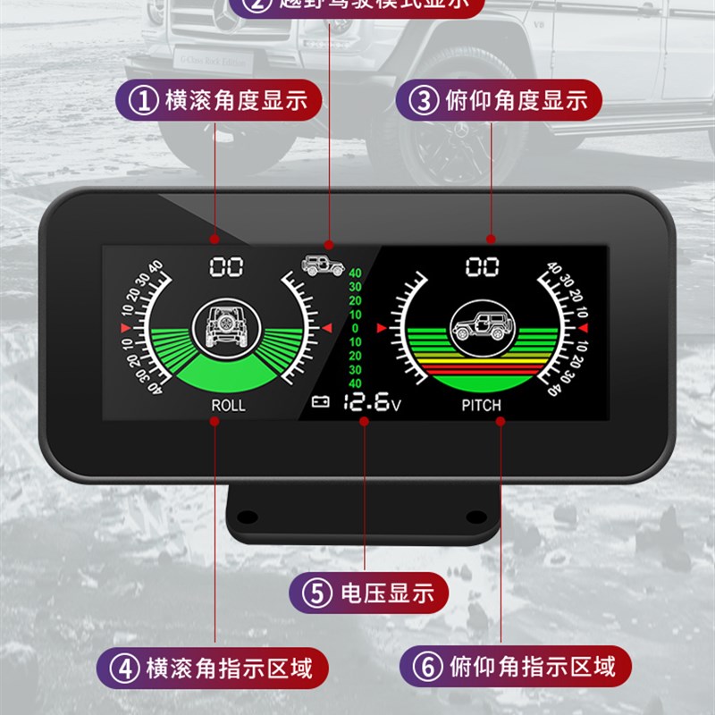 进口汽车通用hud抬头q显示gps车速海拔仪指南针时间表车载坡度