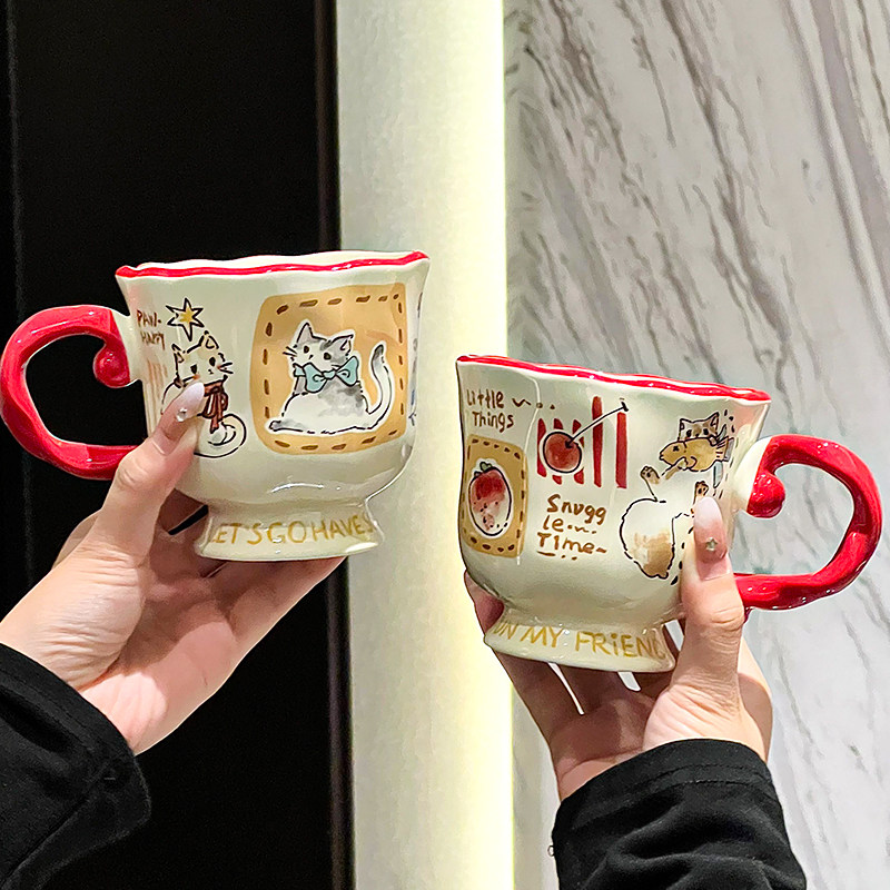 陶瓷马克杯可爱家用大容量喝水杯高颜值办公室咖啡早餐杯子伴手礼