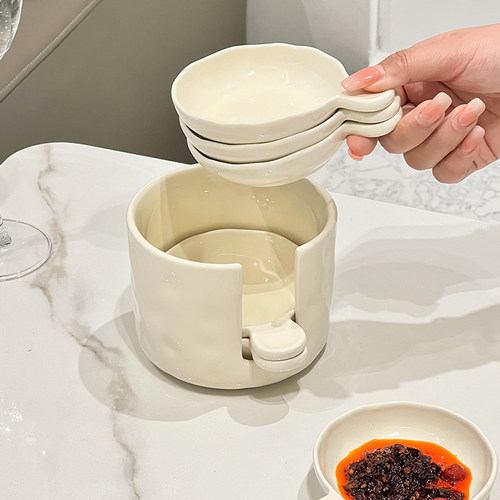 蘸料碟奶油风陶瓷家用创意火锅调料碟高颜值烤肉蘸酱碟酱油醋碟子