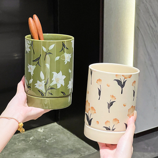 高颜值筷子筒筷子勺收纳盒家用厨房台面沥水防霉陶瓷筷子篓筷子桶