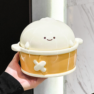 包子泡面碗带盖子高颜值面碗可微波炉可爱学生宿舍食堂打饭个人专