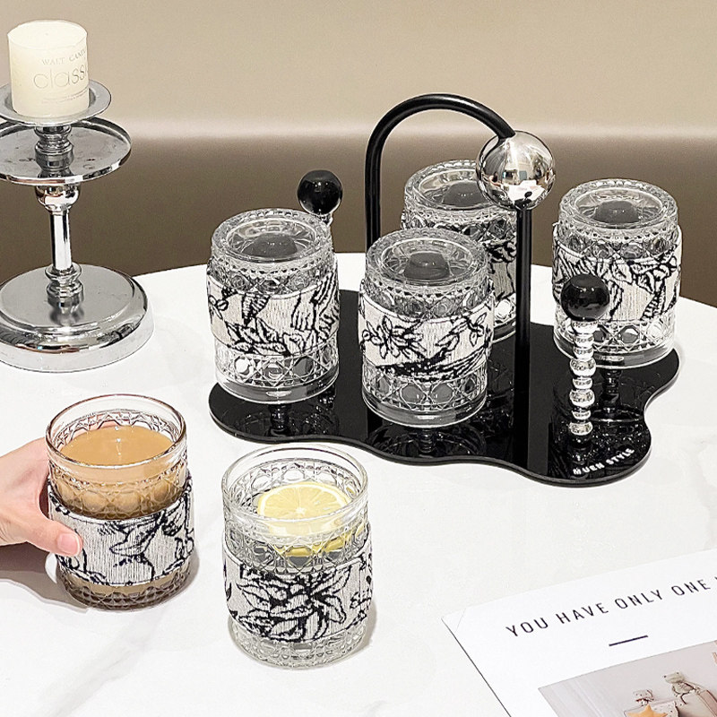 高档玻璃杯子套装客厅茶几家用轻奢乔迁新居待客喝茶水杯具高级感