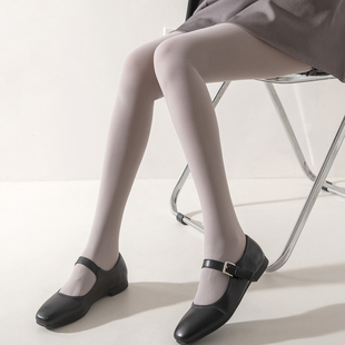 袜胖mm大码 灰色光腿神器秋女薄款 连裤 2025新款 显瘦 高腰收腹打底裤