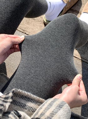 500克螺纹特厚灰色打底裤女大码胖mm200斤秋冬加绒加厚保暖连裤袜