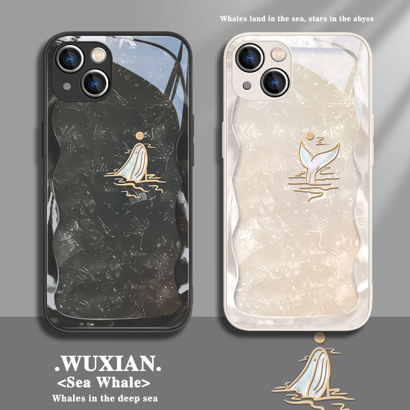 适用苹果15plus鲸鱼手机壳16promax情侣14pro/17创意iphone13高级感12轻奢风苹果11简约xs全包防摔8plus玻璃7,3C数码配件,手机保护套/壳,淘宝优惠券,粉丝福利购,淘宝优惠卷