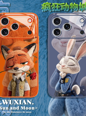 适用苹果17promax尼克朱迪手机壳iPhone16毛绒15秋冬air疯狂动物城2plus冬天14毛茸茸13秋冬12周边11情侣可爱