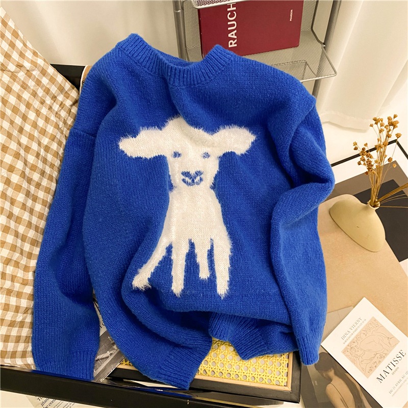 Klein Cartoon Cardigan Autumn and winter 2021 new pattern Easy Internal lap Lazy Sweater clothesin the Women's clothing/Boutique , Sweaters  category - from Buy2taobao.com to provide professional Taobao agent buy service