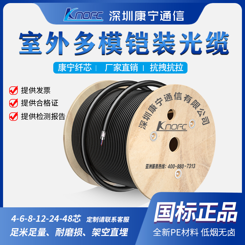 康宁国标中心束管护套监控光纤线