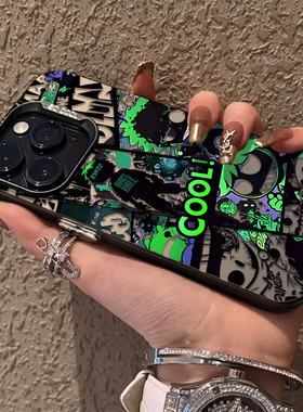 黑暗插画适用苹果17pro手机壳新款iPhone16promax动漫ip15/13防摔14pm男i11/12全包8plus7外壳xr/x套se3/2air