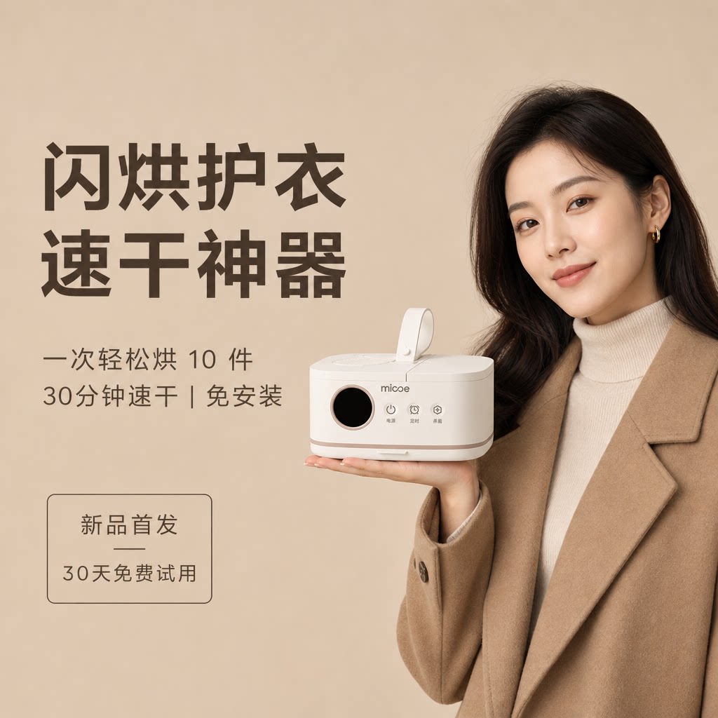 四季沐歌便携干衣机烘干机送衣架图片