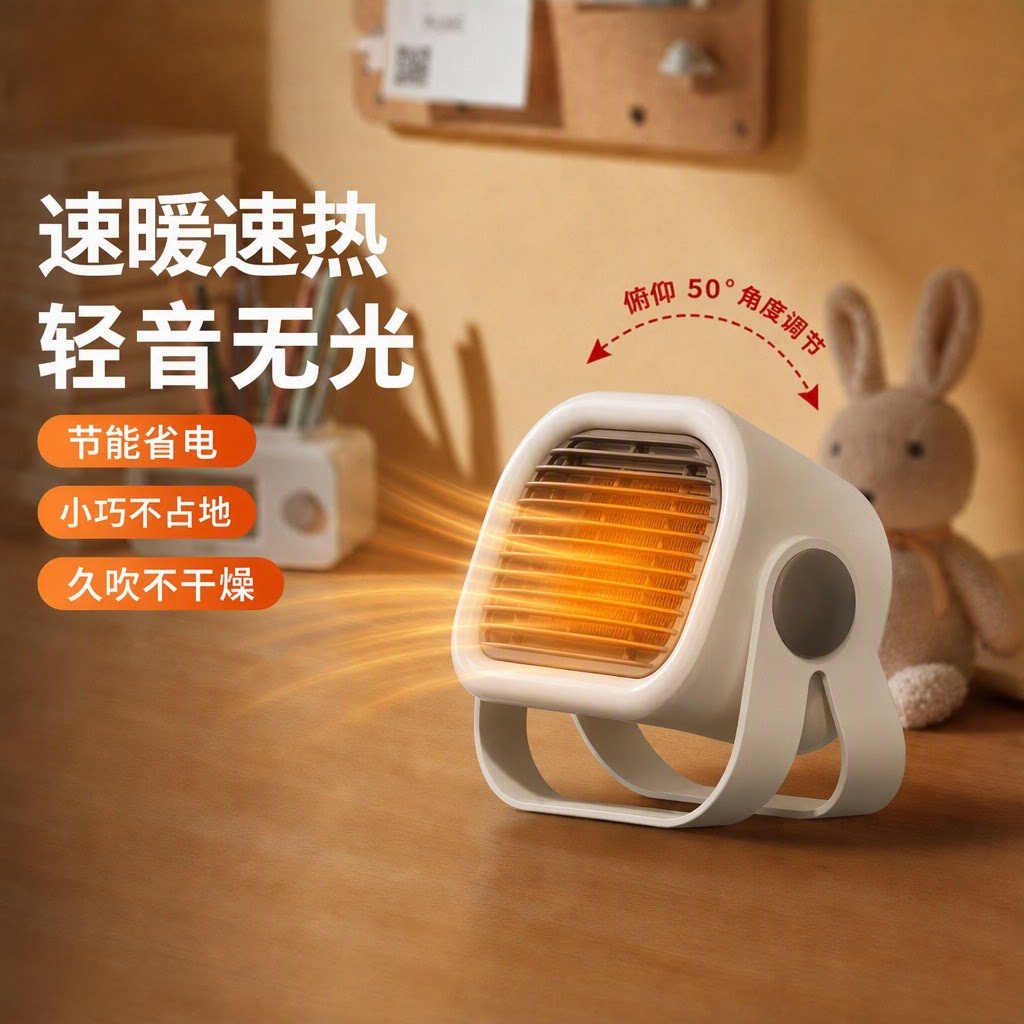 迷你桌面暖风机家用取暖器办公室小太阳速热节能便携小型取暖神器