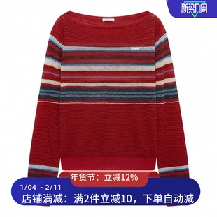 现货长袖针织衫2025冬季新款宽领露肩设计上衣女3J4E435