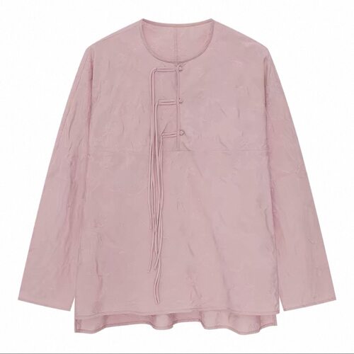 2026春中式桑蚕丝混纺长袖上衣