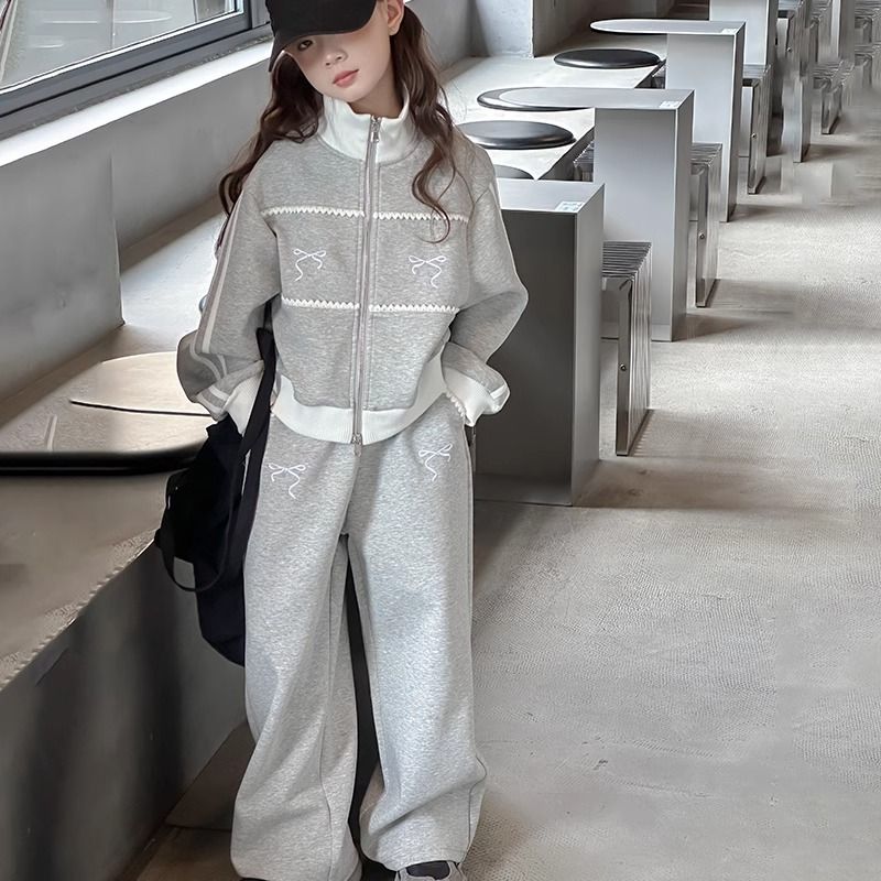 女童运动套装春秋2025新款童装时髦洋气外套春装女孩大童开春穿搭
