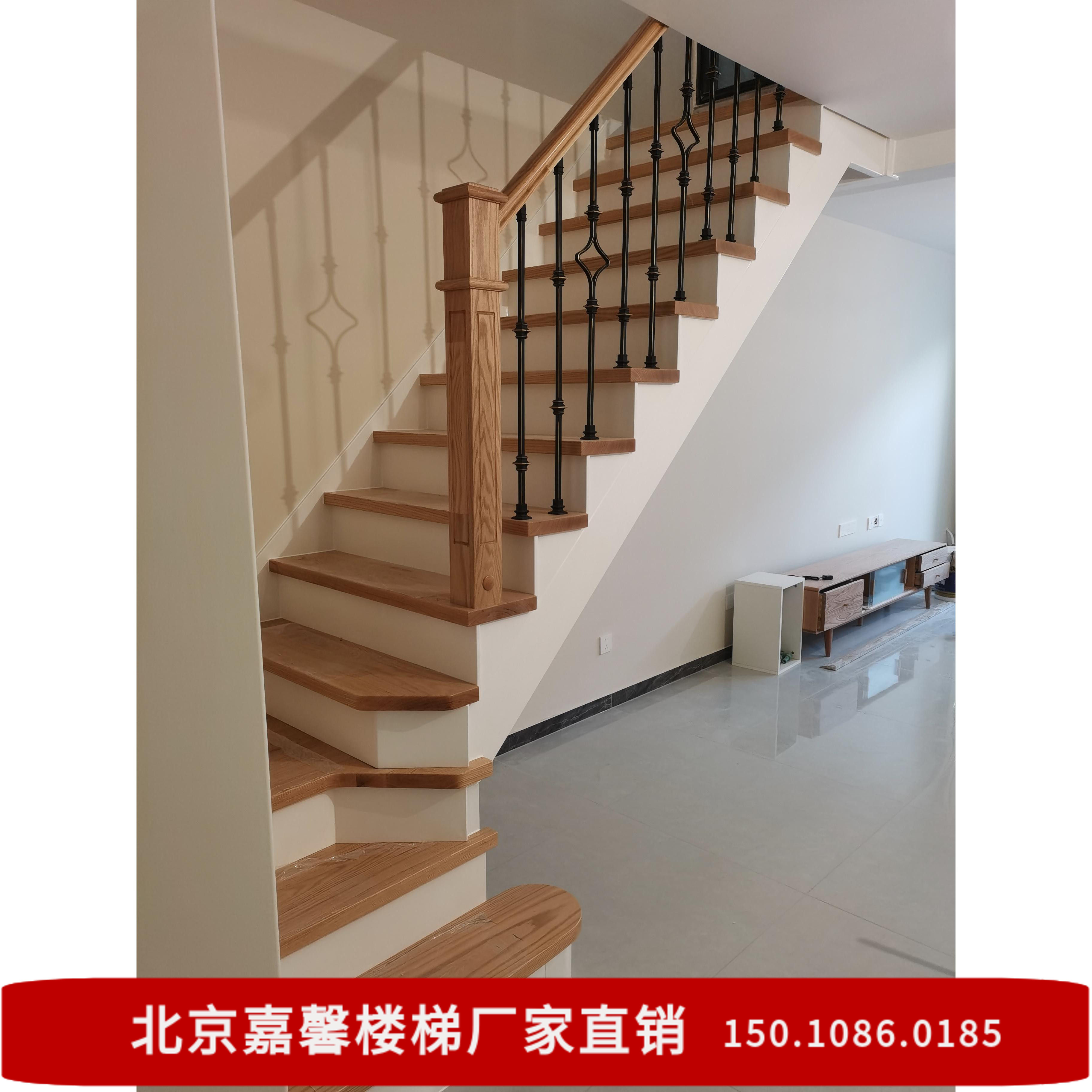 北京实木楼梯铁艺护栏公寓复试室内阁楼楼梯整体楼梯九江天津楼梯