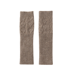 羊绒手臂套袖套女秋冬长款加厚保暖胳膊套半指手套针织毛线假袖子