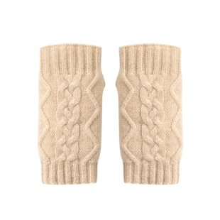 羊绒半指手套男女士秋冬季加厚保暖防寒户外骑行针织毛线写字露指