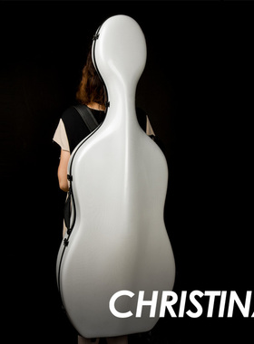 chrisitina大提琴盒大提琴包大提琴琴盒配件盒子白色带点点