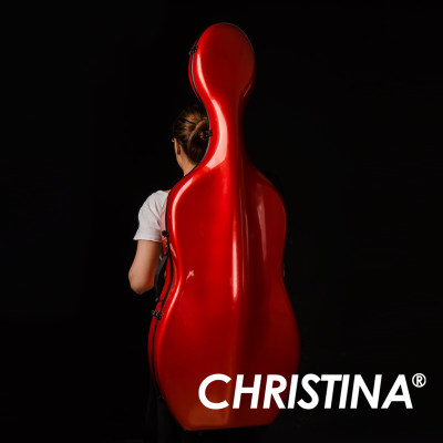 chrisitina碳纤维大提琴盒君主红 大提琴包 大提琴琴盒 配件盒子